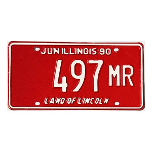 1990 Illinois Truck Mileage Tax License Plate #497MR