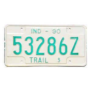 1990 Indiana Trailer License Plate #53286A