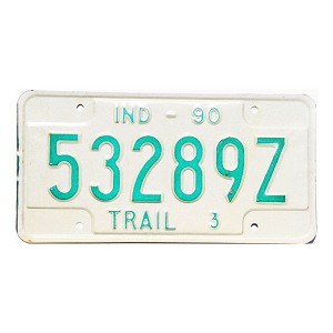 1990 Indiana Trailer License Plate #53289A
