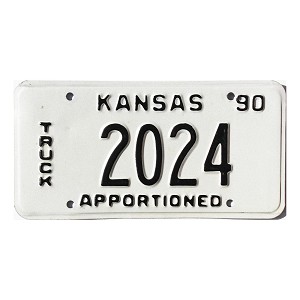 1990 Kansas Apportioned Truck License Plate #2024