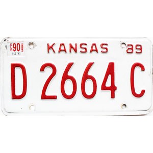 1990 Kansas Dealer License Plate #D2664C