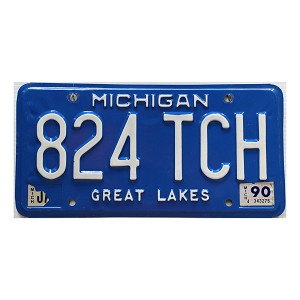 1990 Michigan License Plate #824TCH