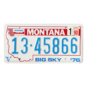 1990 Montana License Plate #1345866