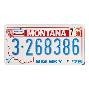 1990 Montana License Plate #3268386