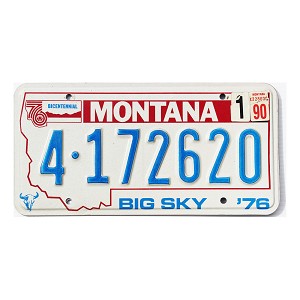 1990 Montana License Plate #4172620