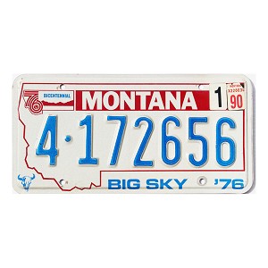 1990 Montana License Plate #4172656