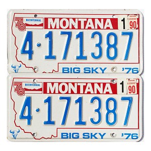 1990 Montana License Plates Pair #4171387