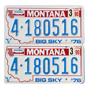 1990 Montana License Plates Pair #4180516
