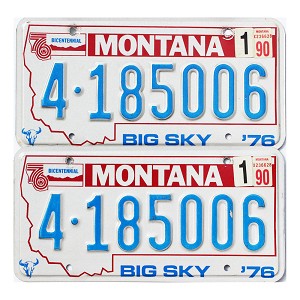 1990 Montana License Plates Pair #4185006
