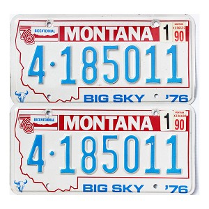 1990 Montana License Plates Pair #4185011