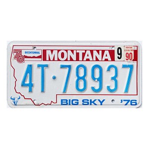 1990 Montana Truck License Plate #4T78937