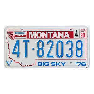 1990 Montana Truck License Plate #4T82038