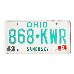 1990 Ohio License Plate #868KWR