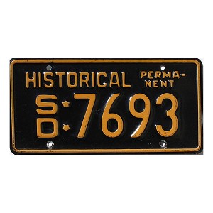 1990 South Dakota Historical Permanent License Plate #7693