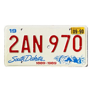 1990 South Dakota License Plate #2AN970