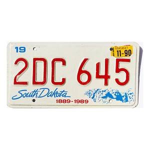 1990 South Dakota License Plate #2DC645