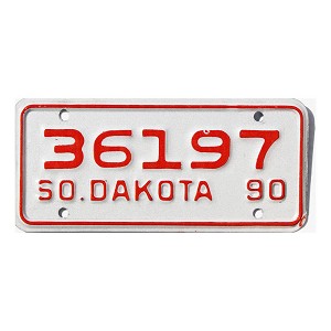 1990 South Dakota Motorcycle License Plate #36197