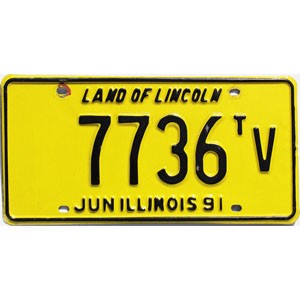 1991 Illinois Truck Tractor License Plate #7736TV