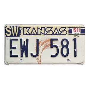 1991 Kansas License Plate #EWJ581