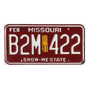 1991 Missouri License Plate #B2M422