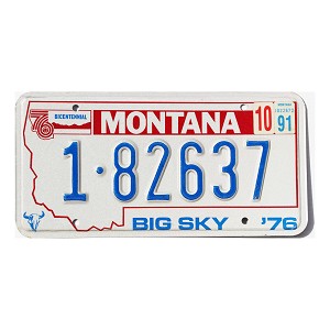 1991 Montana License Plate #182637