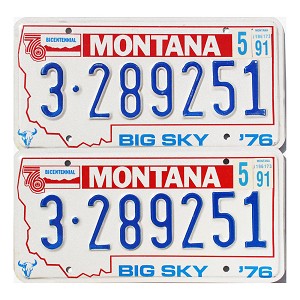 1991 Montana License Plates Pair #3289251
