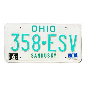 1991 Ohio License Plate #358ESV