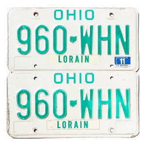 1991 Ohio License Plates Pair #960WHN
