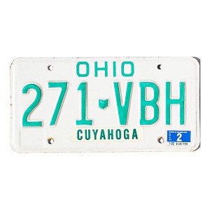 1991 Ohio License Plate #271VBH