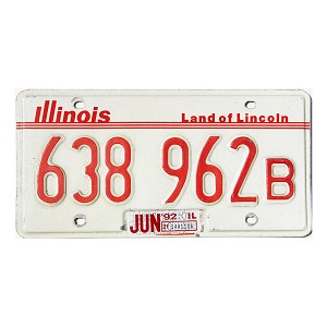 1992 Illinois Truck License Plate #638962B