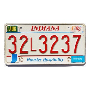 1992 Indiana License Plate #32L3237