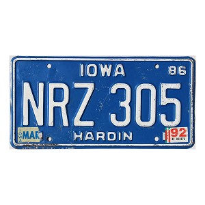 1992 Iowa License Plate #NRZ305