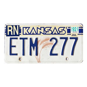 1992 Kansas License Plate #ETM277