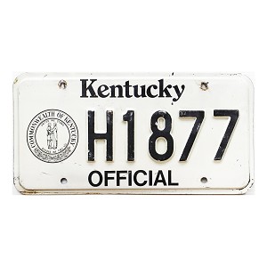 1992 Kentucky Official License Plate #H1877