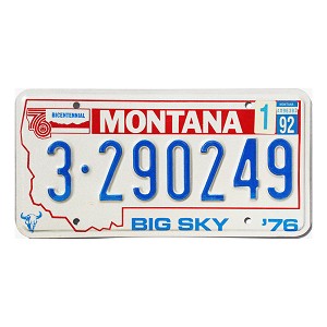1992 Montana License Plate #3290249