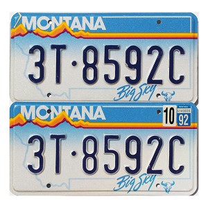 1992 Montana Truck License Plates Pair #3T8592C