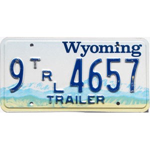 1992 Wyoming Trailer License Plate #94657