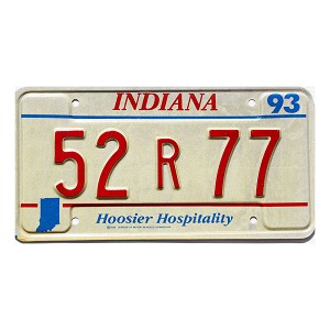 1993 Indiana License Plate #52R77