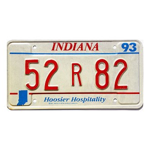 1993 Indiana License Plate #52R82