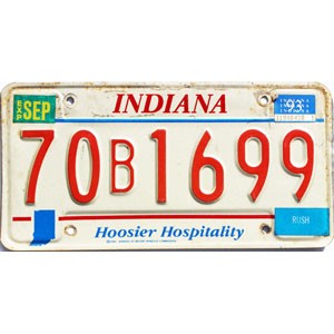 1993 Indiana License Plate #70B1699