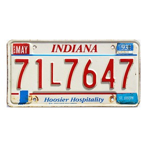 1993 Indiana License Plate #71L7647
