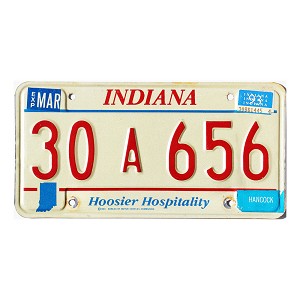 1993 Indiana License Plate #30A656