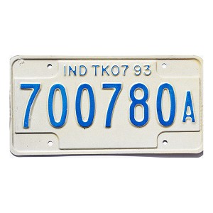 1993 Indiana Truck License Plate #700780A