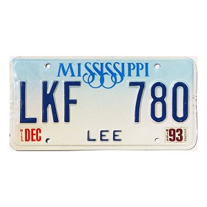 1993 Mississippi License Plate #LKF780