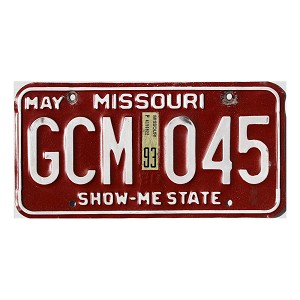 1993 Missouri License Plate #GCM045