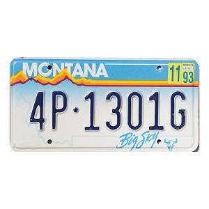 1993 Montana License Plate #4P1301G