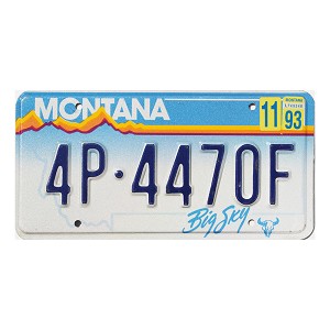1993 Montana License Plate #4P4470F