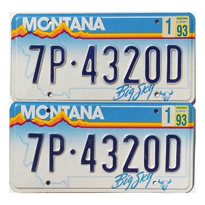1993 Montana License Plates Pair #7P4320D