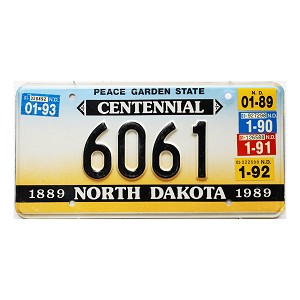 1993 North Dakota License Plate #6061