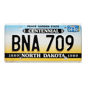 1993 North Dakota License Plate #BNA709